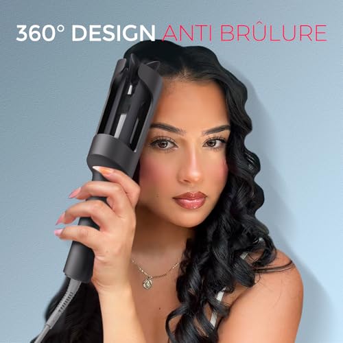 TYMO Curlpro Automatic Curling Iron Hair Curler Portable 32 mm with 3 Adjustable Temperatures, Anti-scald, Ceramic Curler Short and Long Hair, Metal Grey