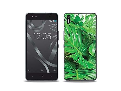 etuo Handyhülle für BQ Aquaris X5 - Hülle, Silikon, Gummi Schutzhülle Foto Case - Grüne Monstera
