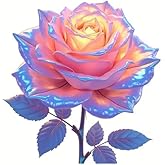 Rose Flower Leaf Floral PVC Vinyl Car Decals Stickers Waterproof Self-Adhesive Decals for Cars, Laptops, Trucks, Motorcycles Wall Window Luggage Scratch Cover Door Decor Sticker