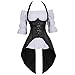Steampunk Corset Dress for Women Off Shoulder Blouse Corset Top with Gothic Skirt 3 Piece Outfits