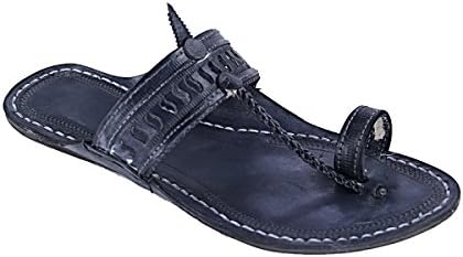 Stunning Look Black S Punching Flat Heel Kolhapuri Chappal for Women KRKA-W-272_5
