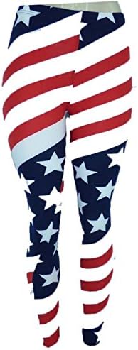 TJ CLOTHES Women’s American Flag Full Length Soft Fabric Leggings(Lp5106) (One Size, Multi)