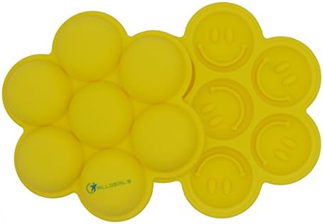 Silicone Ice Tray Makes 7 Ice Smiley face by ALLDEALS Ice Maker Mold Essential for Drinks- also can be Chocolate Candy Soap Mold - 100% Premium Silicone &amp; BPA free ( 2PCS)