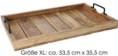 Mayfield Living Mango wooden tray XL 53,5 cm x 35,5 cm brown serving tray deco tray kitchen corridor wood country house shabby style
