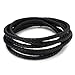 BEADNOVA 6mm Round Folded Bolo Genuine Braided Leather Cords for Bracelet Necklace Jewelry Making 2 Meters, Black