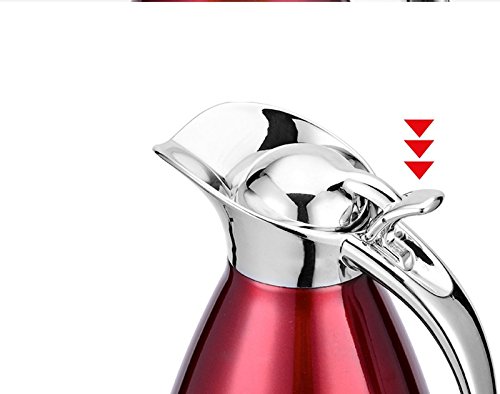 50 Oz 304 Stainless Steel Coffee Thermal Carafe, Vacuum Insulated Coffee Pot 24+ Hrs Warm/Cold Retention Hot Water Bottle Jug For Coffee Juice Milk Tea (Red)