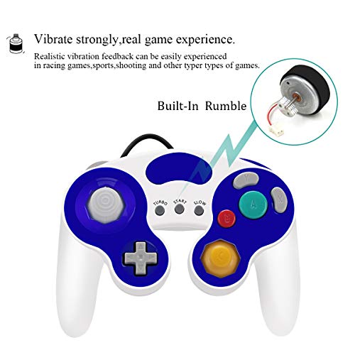 YAEYE Gamecube Controller with Turbo and Vibrate,No Lag/Driver,2 Pack Classic Wired Switch Gamecube Controllers for Nintendo Switch/Wii U/Wii/PC(Black and White)