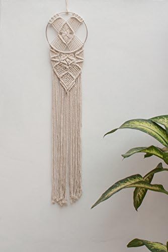 Handmade Macrame Wall Hanging- Metal Ring Macrame Wall Art- Macrame Tapestry - Circle Macrame Wall Decor- Textile Wall hanging โ 8 Inches Ring By RawyalCrafts