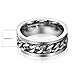 FANSING Jewelry Mens 8mm Silver Stainless Steel Spinner Ring Chain Design (10)