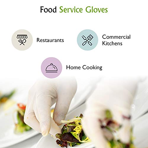 Powder Free Disposable Latex Gloves, Small 200 Count - Heavy Duty Clear Rubber Exam Gloves - Non Sterile, Ambidextrous - Soft with Textured Tips - Food Safe, Medical Grade - Thumbnail 3
