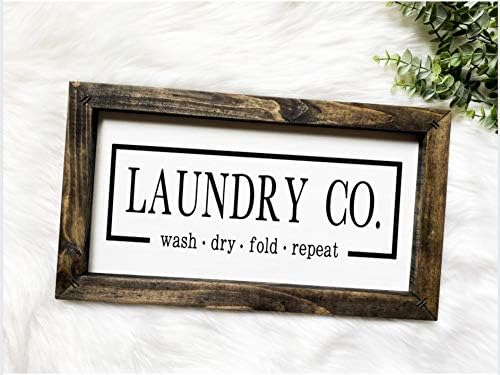 Ced454sy Letrero de madera para lavandería, decoración de cuarto de