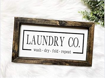 Ced454sy Letrero de madera para lavandería, decoración de cuarto de