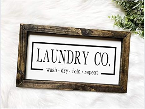 Ced454sy Letrero de madera para lavandería, decoración de cuarto de