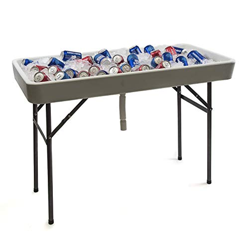 GasOne Ice Party Table 4ft / Fish Cleaning Table Smooth Finish Great for Camping, Parties, Tailgate Table, Fishing Table