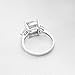 Erllo 5.5 Carats Cushion Cut 925 Sterling Silver Sona Diamond Cubic Zirconia CZ 3 Stone Engagement Wedding Ring