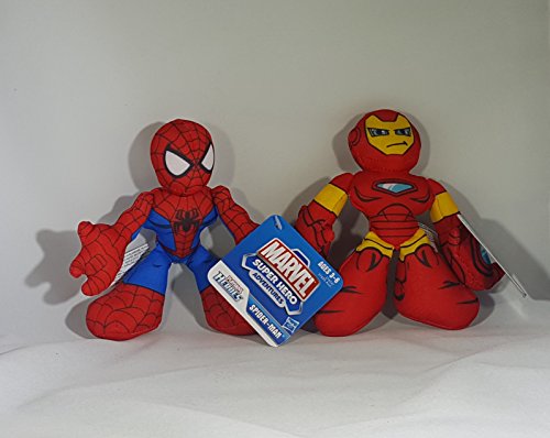 Marvel Super Hero Adventures Playskool Heroes Spider-Man and Iron Man Plush Toy Set