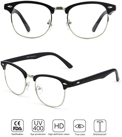 Happy Store CN56 Vintage Inspired Classic Horn Rimmed Nerd UV400 Clear Lens Glasses … 3 Happy Store CN56 Vintage Inspired Classic Horn Rimmed Nerd UV400 Clear Lens Glasses …