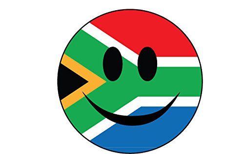 Smiley Face South African Flag Vinyl Sticker