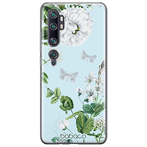BABACO Funda para teléfono móvil de ERT Group para Xiaomi MI Note 10 / MI Note 10 Pro Original y con Licencia Oficial diseño Flowers 030, Funda Hecha de TPU