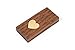 Walnut Wood USB 2.0 8GB Flash Drive - Heart Veneer Love Design - With Handmade Paperbox - Filled with Raffia Grass