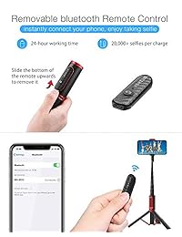 Selfie Stick Tripod, BlitzWolf Lightweight Aluminum All in One Extendable Phone Tripod Selfie Stick Bluetooth with Remote for iPhone Xs MAX XR XS X 8 8 Plus 7 7 Plus 6s 6, Galaxy S10 S9 S9 Plus, More