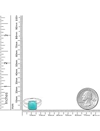 Gem Stone King - Anillo cuadrado de plata de ley 925 para mujer (disponible en 5,6,7,8,9)