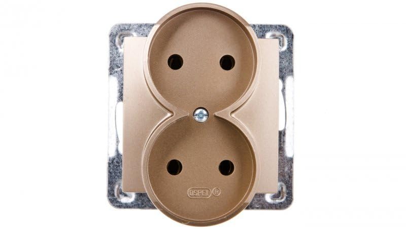 Ospel GP-2YR/m/28 Socket Gold IP20, 16 A 71 mm 45 mm 71 mm