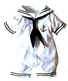 Baby Boy Girl Anchor Sailor White Striped Photo Props Romper Outfit