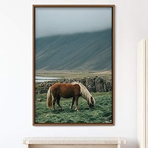 signwin Framed Canvas Wall Art Horse Animals Dramatic...