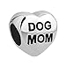 CharmSStory Stainless Steel Dog Mom Charm Pet Paw Print Beads for Bracelets (Dog Mom)