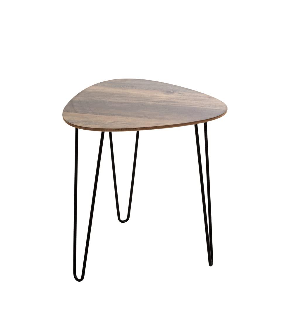 HAKU End Table Oak, Black, Mdf, Metal - Dim.: W 40 cm X H 43 cm X D 40 cm, Style: Modern