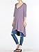 Mordenmiss Women's New Half Sleeve High Low Loose Tunic Tops Light Purple-XXL