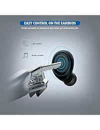 Auriculares inalámbricos Letscom True inalámbricos Bluetooth 5.0 Auriculares estéreo 3D con 4 horas de tiempo de reproducción, auriculares Bluetooth inalámbricos con micrófono integrado y caja de carga portátil 1