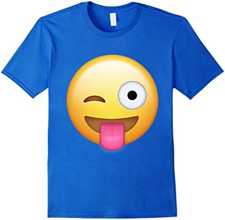 Mens Wink Face Tongue Out Emoji T Shirt XL Royal Blue
