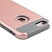 iPhone 6/6s case KXLY 2 in 1 Hybrid Heavy Duty Shockproof Protective Cover Hard PC Rugged Soft TPU Bumper Dual Layer +Tempered Glass Screen Protector+Stylus[Rose Gold-Gray]