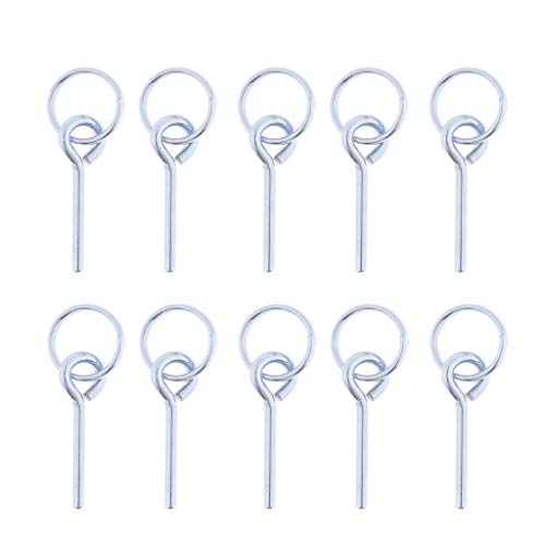 image for Prettyia 10 Pieces Awning Tent Poles Rings Connector 1-3 Pins Ultralig