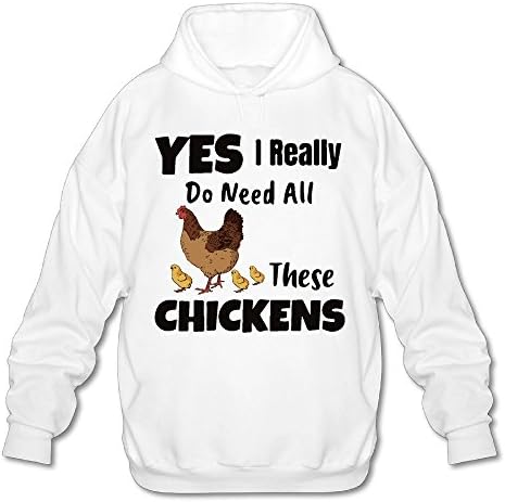 Pethe4d Yes I Really Do Need All These Chickens-1 Men's Pullover Printed Hooded Sweatshirt With Long Sleeve