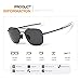 WPF Retro Polarized Sunglasses Aviator Sun Glasses for Men (As Picture, Black Frame Black Grey Lens)