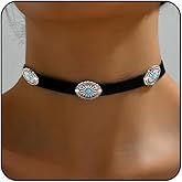 Otxas Cowgirl Necklace for Women Boho Western Necklaces for Women Brown Leather Necklace for Women Western Jewelry