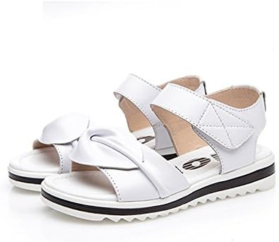 Puxel Little Big Kid Girls Cute Leather Anti-skid Summer Sandals White 28 11.5 M US Little Kid