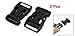 uxcell Plastic Belt Connecting Quick Release Buckles 1 Inch 2 Pcs Black