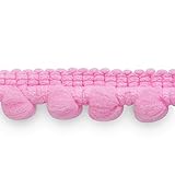 Expo International 3/8-Inch Baby Pom Fringe Trim Embellishment, 20-Yard, Pink