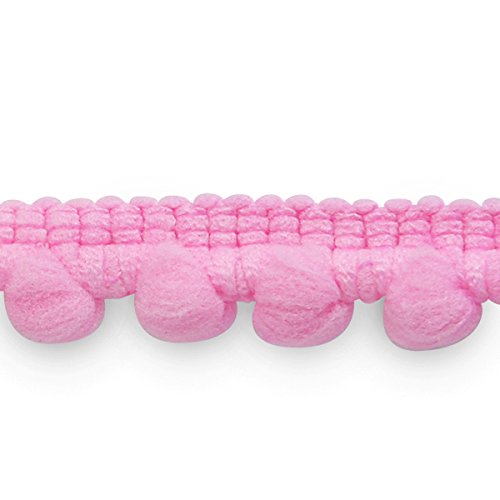 Expo International 3/8-Inch Baby Pom Fringe Trim Embellishment, 20-Yard, Pink