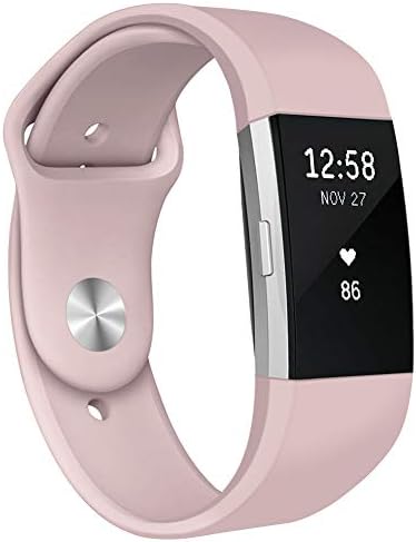 Pedfsy Compatible Fit bit Charge 2 Bands, Silicone Breathable Replacement Bands Sport Strap Adjustable Wristbands for Fit bit Charge 2 Fitness Smartwatch, Large Small