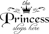 Lchen Princess Sleeps Here Wall Sticker Decal Home Decoration Decor Removable (princess03,11.8