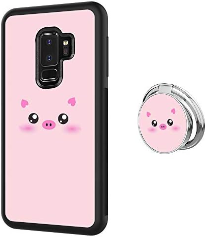 Hynina Phone Case and Phone Ring Buckle Compatible for Samsung Galaxy S9 Plus - Cute Baby Pig