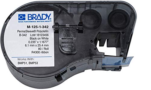 BRADY M-125-1-342 Cartridge Label, 4/17 in. W, 7 in. L