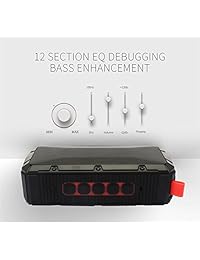 Bricktoon V3 Altavoz Inalámbrico Bluetooth 4.0 10W Portátil   Radio FM   Mejora de graves   Reproductor Micro SD   IPX6 Impermeable 12 horas de reproducción   Durabilidad al aire libre   interior   Mic manos libres