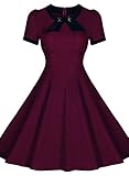 Miusol Women's Scoop Neck Elegant Bow Vintage Evening Dress
