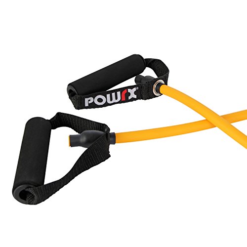 POWRX-Tube-Expander-Resistance-Band-mit-Schaumstoffgriffen-inkl-Tueranker-Fuer-Yoga-Pilates-Fitness-Kraft-Training